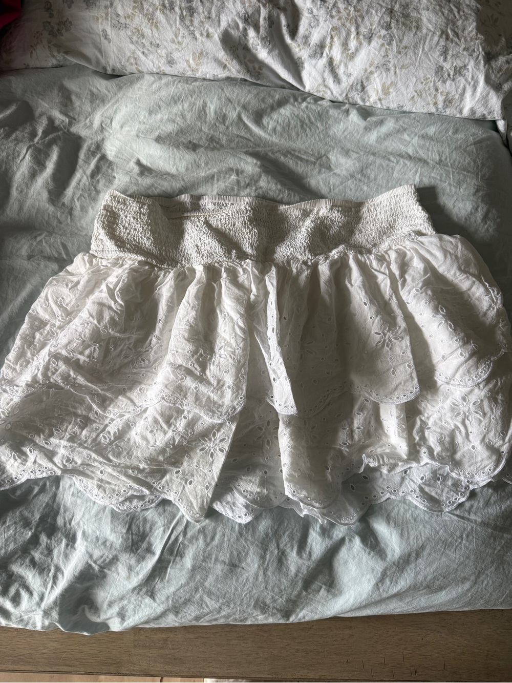 Universal Thread White Eyelet Ruffle Mini Skirt